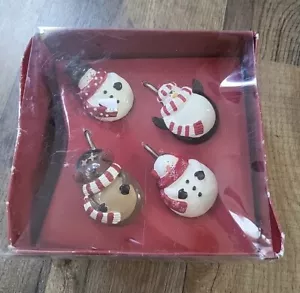 Ganchos cuadrados para cortina de ducha de invierno de Navidad de San Nicolás 12 muñeco de nieve pingüino - Imagen 1 de 5