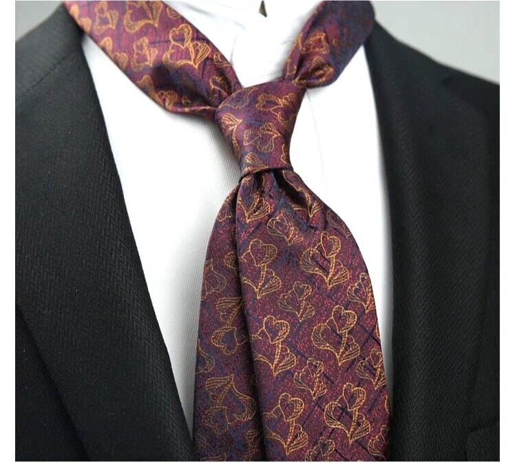 Nueva Corbata Clásica Floral Roja Amarilla JACQUARD TEJIDA 100% Seda Para Hombre Foto 1 de 1