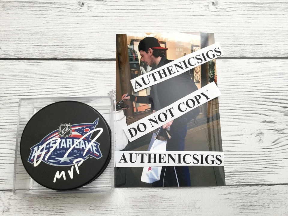 Jugador Más Valioso Ryan Johansen Firmado 2015 All Star Columbus Chaquetas Azules Disco de Hockey PRUEBA a Foto 1 de 1