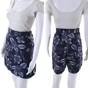 Y2K Woolrich Floral High Rise Wrap Skort Größe 14 Rock Shorts blau weiß Baumwolle - Bild 1 von 12