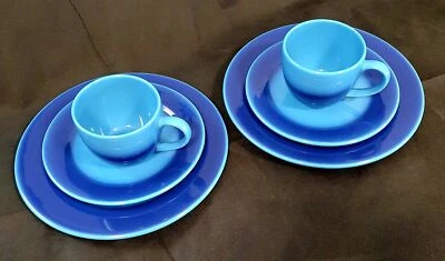 6-Teiliges Wächtersbach Keramik Set für 2 Personen Fun Factory hell/dunkel blau - Bild 1 von 4