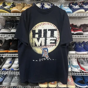 Vtg 90s Detroit Tigers Hit Me Baseball Single Stitch Concepts Sport Navy Tee XL - Picture 1 of 5
