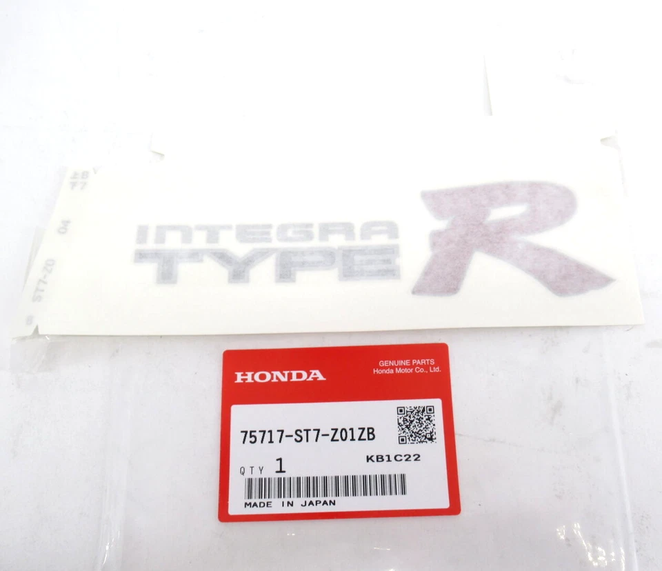 Emblema traseiro genuíno do fabricante Honda Acura 75717-ST7-Z01ZB "Type R" 00-01 Integra Hatch - Imagem 1 de 1