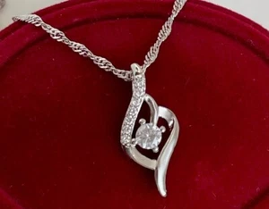 Luxus Halskette 925er Sterling Silber Anhänger Collier Zirkonia Damen Geschenk - Bild 1 von 9