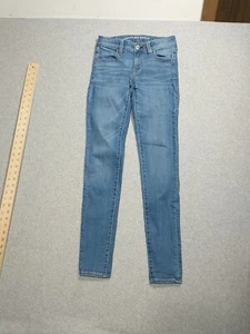 American Eagle Hi-Rise Jean Jegging Womens Size 0 Medium Wash Next Level Stretch - Picture 1 of 9