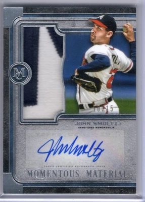 2019 TOPPS MUSEUM MOMENTOUS MATERIAL AUTO PATCH RELIC JOHN SMOLTZ /15 BRAVES - Image 1 of 3