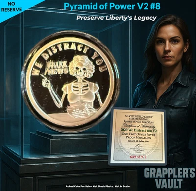 Silver Shield 2020 We Distract You V2 Proof Pyramid of Power #8. NO RESERVE! - Image 1 of 4