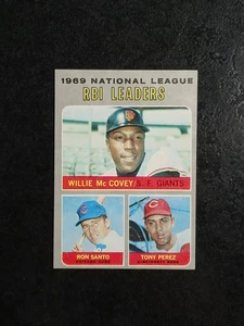 Vtg 1969 #63 National League RBI Leaders McCovey Santo Perez Baseball Card EX - Picture 1 of 14
