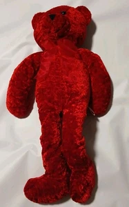 QBC roter Samt-Plüschbär 19 Zoll Stofftier - Bild 1 von 6