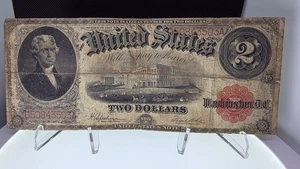 1917 Large Size Two Dollar $2 RED SEAL United States Legal Tender Note - Picture 1 of 6
