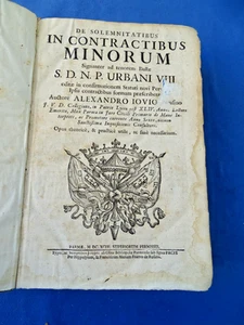 Giovio De solemnitatibus in contractibus minorum-Parma 1694 Urbano VIII RARO - Picture 1 of 10
