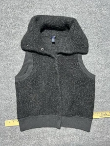 Gap anthrazitgrau Wolle & Alpaka Mischung Druckknopf Teddy Pullover Weste Herren Large  - Bild 1 von 7