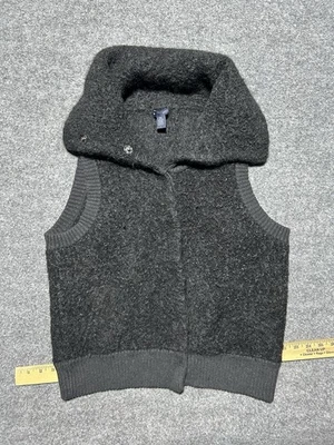 Gap Charcoal Gray Wool & Alpaca Blend Snap-Button Teddy Sweater Vest Mens Large  - Image 1 of 4