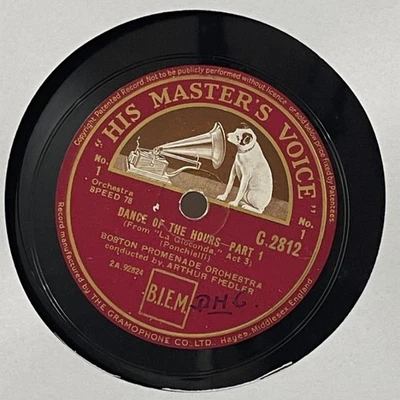 HMV 78 RPM Dance of Hours Arthur Fiedler Boston Promenade Orchestra Shellac - Image 1 of 2