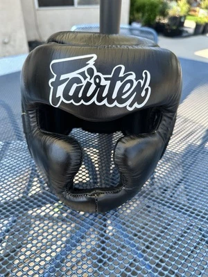 Fairtex Youth Small Unisex Black Muay Thai MMA Headgear  - Image 1 of 4