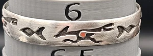 Vintage Sterling Silver Cuff Bracelet – Roadrunner Design, Red Coral Accent - Picture 1 of 8