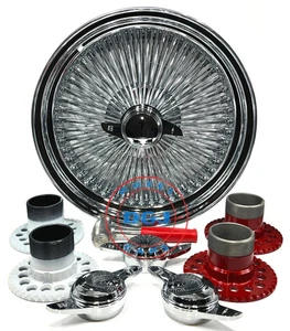 (SINGLE) 18x8 Standard 100 Spokes All Chrome Lowrider Wire Wheel Rims - Picture 1 of 3