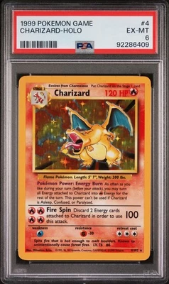 Original 1999 Pokémon Charizard PSA 6 EX-MT - Holo - Base Set #4/102 - Image 1 of 3