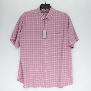Daniel Cremieux Short-Sleeve Shirt XL Pink White Blue Plaid Signature NWT $85 - Picture 1 of 9
