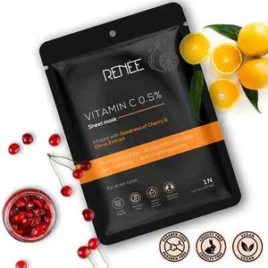 5 Pc X 20 ML RENEE Vitamin C Sheet Mask (Pack Of 1 each) Free Shipping - Picture 1 of 4
