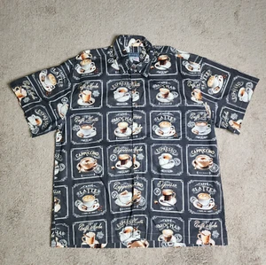 High Seas Trading Hawaiian Shirt Men’s XXL Coffee Espresso Latte Made in USA - Picture 1 of 5