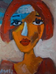 Original Framed Art Portrait Oil Painting on Canvas - Picture 1 of 5