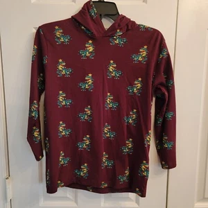 Cactus Boys Christmas hooded long sleeve shirt size 11-12 dinosaur - Picture 1 of 5