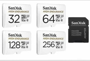 SANDISK 32GB 64GB 128GB Micro SD Scheda di memoria Dash Cam C10 Monitoraggio IT - Picture 1 of 11