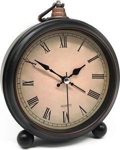 Table Clock Retro Twin Bell Metal Frame Alarm Clock Without batteries - Picture 1 of 5