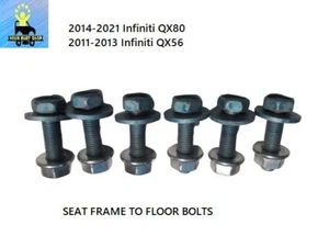 2014 to 2021 Infiniti QX80 11-13 QX56 Seat Frame to Floor Bolts & Nuts 12 pcs - Picture 1 of 6