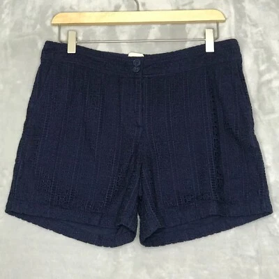 Tommy Bahama Pantalones Cortos Mujer 4 Azul Marino Port De Ojales Cortos Azul Océano NUEVO Algodón Foto 1 de 4