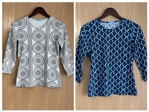 J. McLaughlin | Women’s XS | Lot 2 Catalina Stretchy Tee 3/4 Sleeve Tops Blouses - Picture 1 of 13
