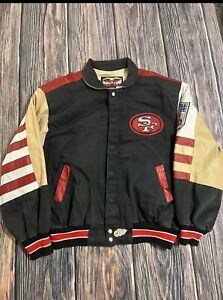 Vintage Jeff Hamilton 49ers Leather Jacket JH Design Rare XL NFL logo