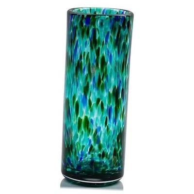 Высокая бирюзовая ваза 9,45 дюйма стеклянная ваза ручной работы зеленая, современная бирюзовая домашняя бирюзовая/a - Изображение 1 из 4