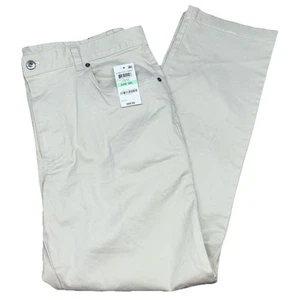 Pantalones de mezclilla suaves de lujo de mezcla de algodón beige de 5 bolsillos TASSO ELBA para hombre 34x30 - Imagen 1 de 9