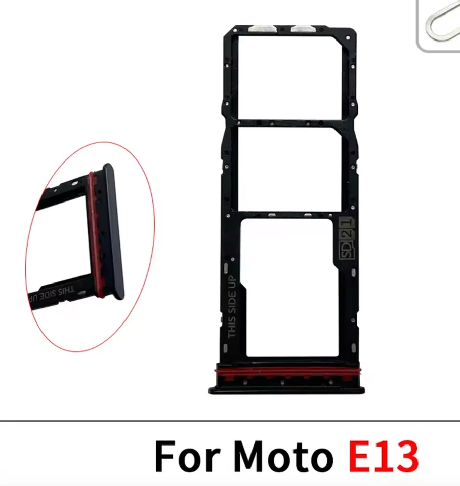 Motorola Moto E13 Black Replacement Dual Sim Card simcard Tray Holder