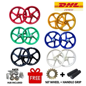BMX Bicycle 20" PVC Sport Rim Wheel Set + Hub + 16T Freewheel - Multicolor - Picture 1 of 18