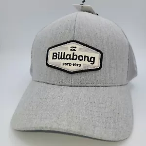 Billabong Snapback Trucker Hat Gray White Black Embroidered Logo Beach Surfing - Picture 1 of 6