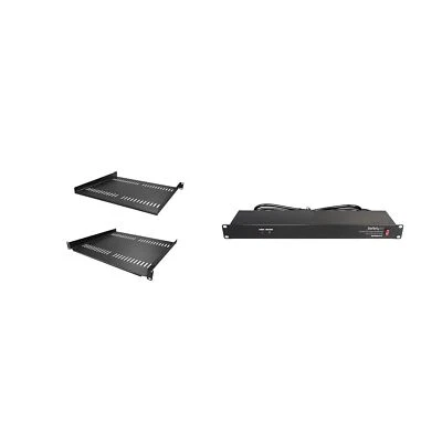 StarTech.com 2-Pack 1U Vented Server Rack Shelf with 8 Outlet 1U Rack Mount S... - Image 1 of 4