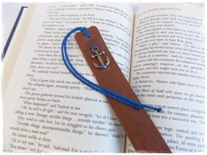 3rd Anniversary Bookmark Anchor Bookmark Leather Anniversary Gift Nautical - Foto 1 di 17