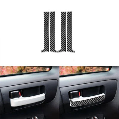 Tira de cubierta de manija de puerta interior de fibra de carbono para Toyota Tundra 2014-2018 Foto 1 de 4