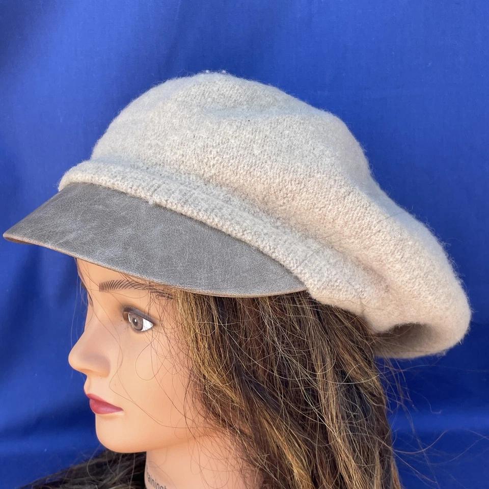 NINE WEST 100% Wool Cabbie Fedora Two Tone Camel STYLISH Hat Cap OSFM ❤️blt15m - Image 1 of 4