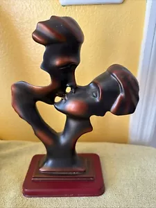 Lovers In Eternal Kiss ~ Arte Moderno Boda Aniversario Escultura de Metal Bronceado - Imagen 1 de 9