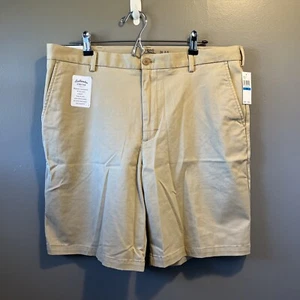 Izod Salzwasser khaki Chino Shorts Herren 36 entspannt klassisch vorne flach 9,5 Schrittlänge - Bild 1 von 11