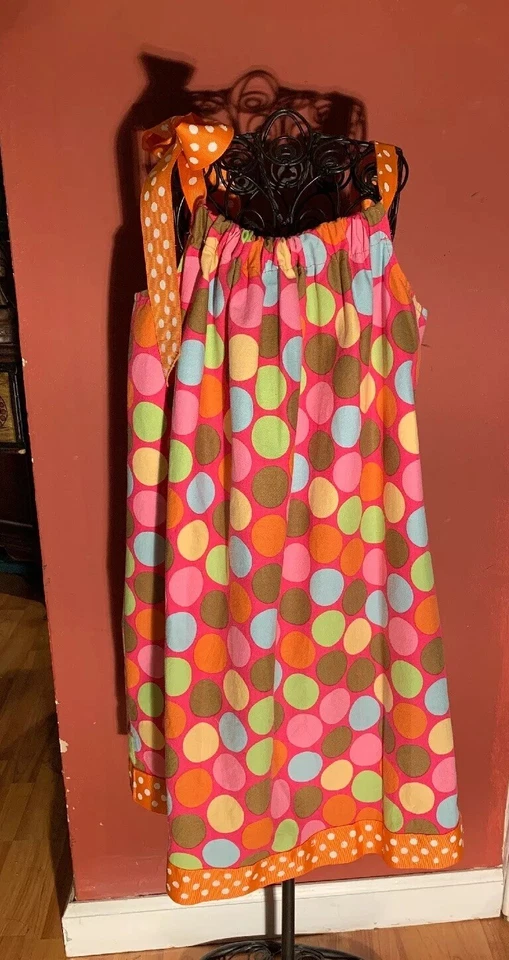 Boutique Personalizada Niñas Talla Vestido funda almohada 7 tejidos con cinta adornada Foto 1 de 4