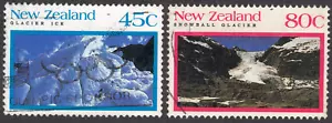 Nueva Zelanda SC# 1104-1106 1992 - glaciares - 2 estampillas diferentes - usado - Imagen 1 de 2