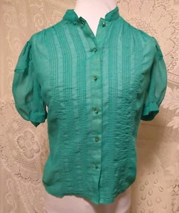 Vintage Jo Matthews leichtes kurzärmeliges Baumwolltop mit kurzen Ärmeln... - Bild 1 von 11