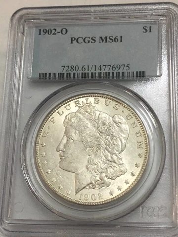 1902-O Morgan silver dollar. PCGS MS61.  #rd975 Cover