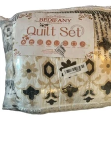 Bedifany Home Bedding White Black Aztec Bedding Quilt Set Size Queen - Picture 1 of 1