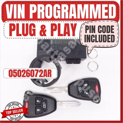 📮 VIN PROGRAMMED PLUG & PLAY IMMOBILIZER DODGE NITRO JEEP LIBERTY 05026072AR 📮 - Image 1 of 4